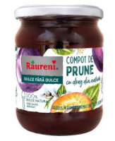 Raureni compot prune intregi fara zahar 520g