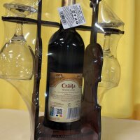 ARTIZANAT Minibar in Violinenform mit Weinflasche und 2...