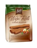 NATY WAFER ROLLS CREMA VANILIE / Waffelröllchen mit...